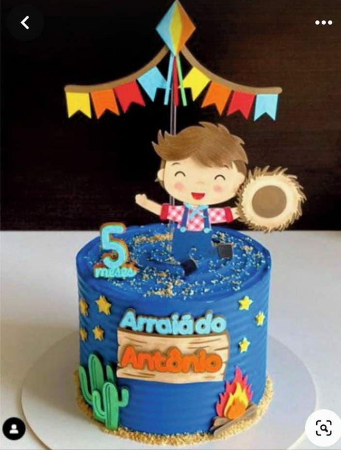 Topo de Bolo Menino Junino Antônio- studio
