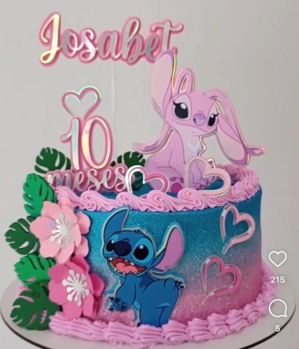 Topo de Bolo Stitch e Angel Josabet - Studio