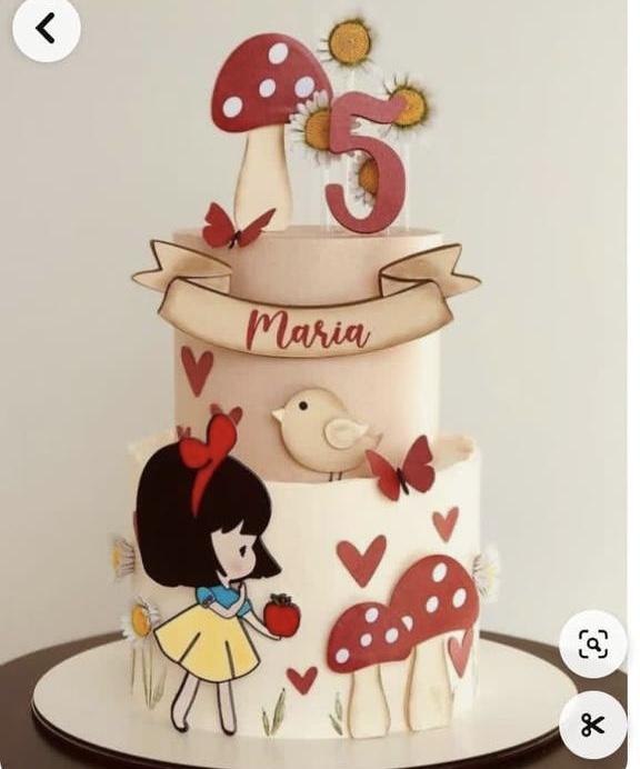 Topo de Bolo Branca de Neve Maria - Studio