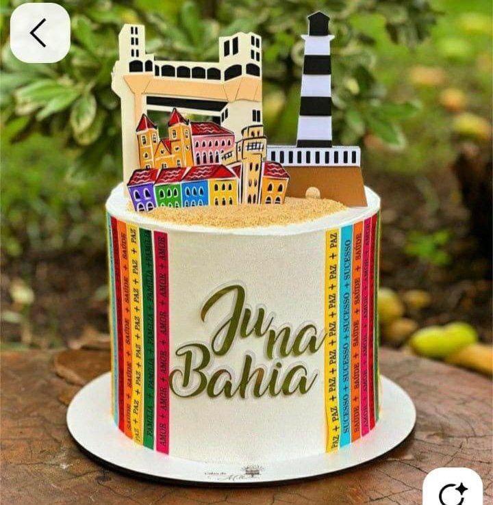 Topo de Bolo Ju na Bahia - Studio