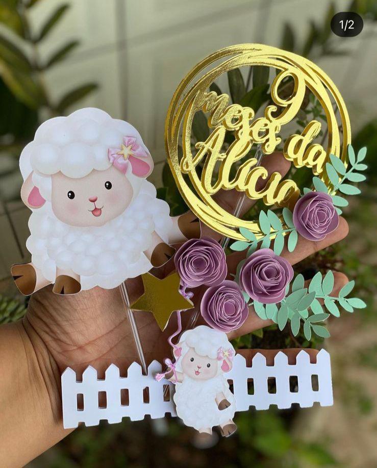 Topo de Bolo Ovelha Alícia - Studio