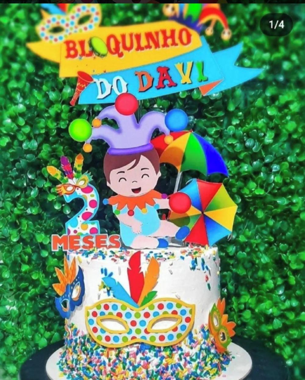 Topo de Bolo Bloquinho do Davi - Studio