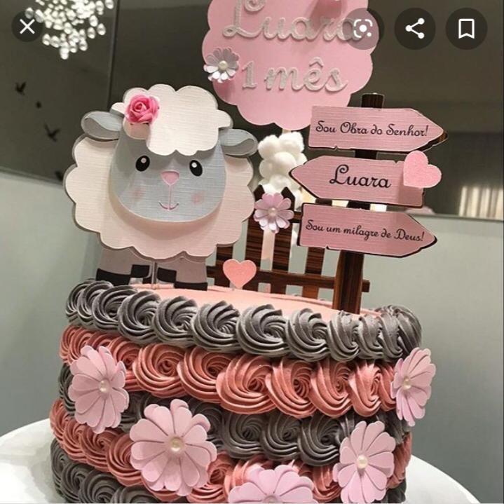 Topo de Bolo Ovelhinha Luara - Studio