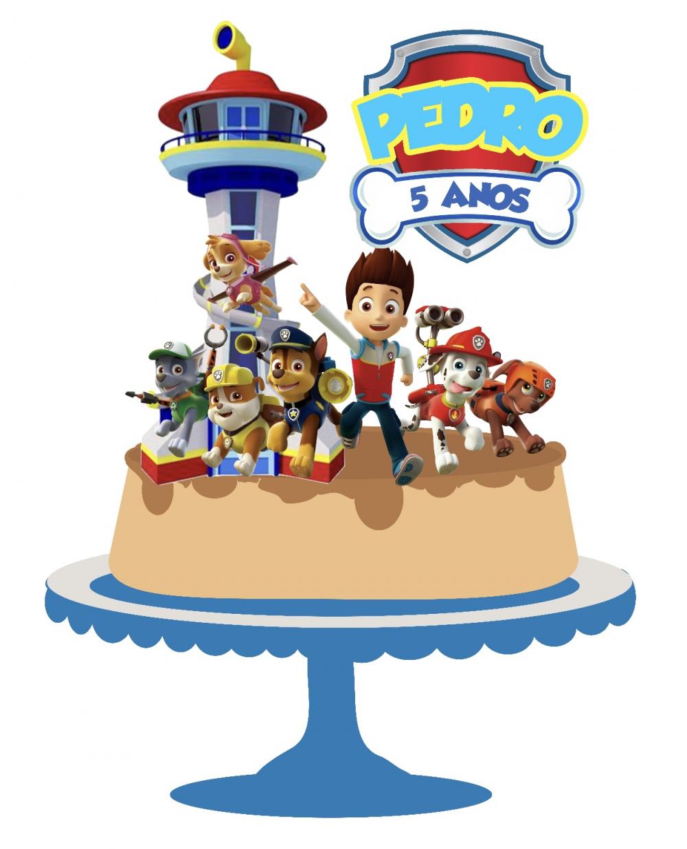 Topo de Bolo Patrulha Canina Pedro - Studio