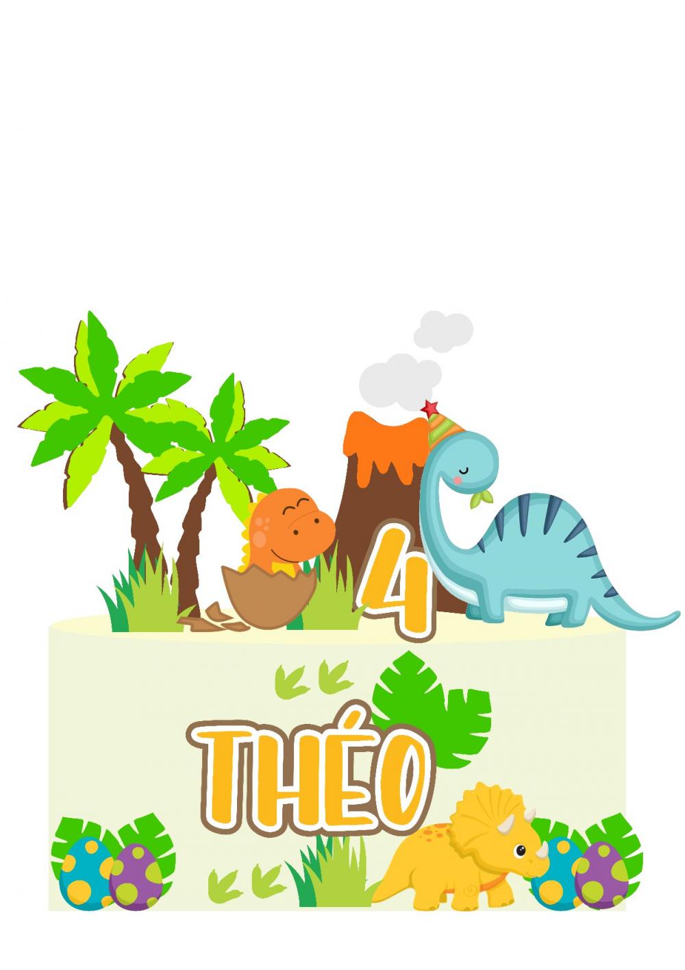 Topo de Bolo Dinossauro Theo - Studio