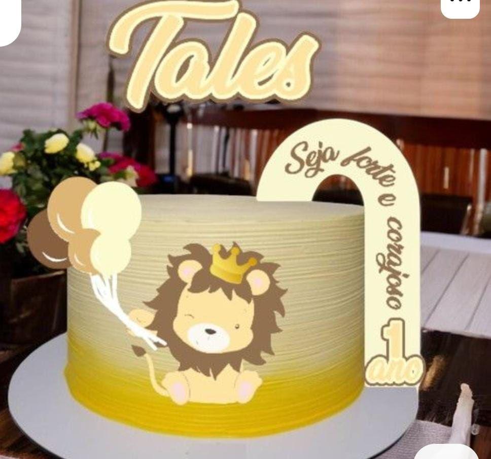 Topo de Bolo Leão Tales - Studio