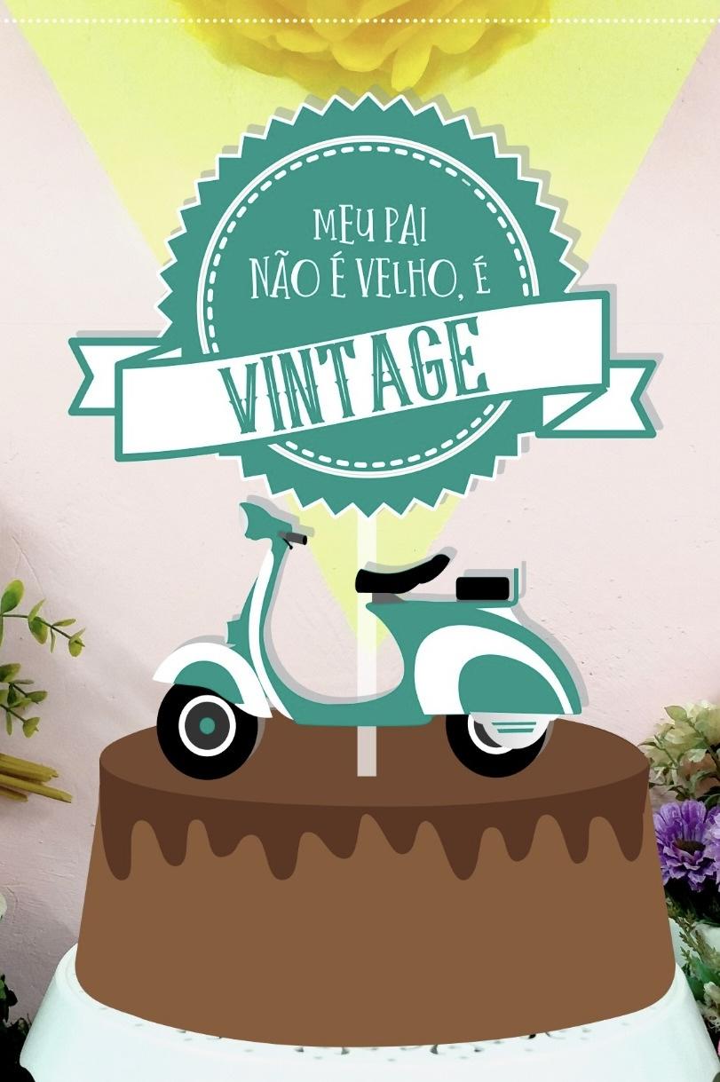 Topo de Bolo Pai Vintage - Studio