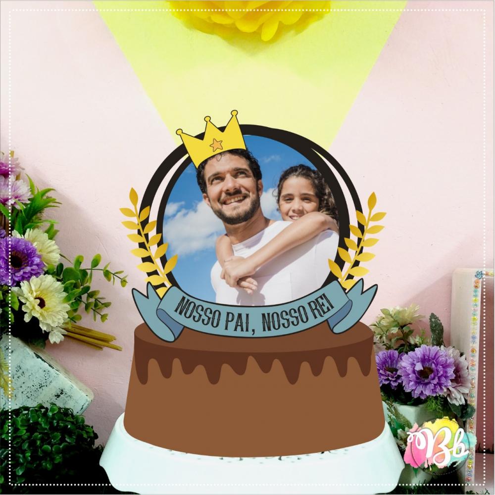 Topo de Bolo Nosso Pai, Nosso Rei com Foto - Studio
