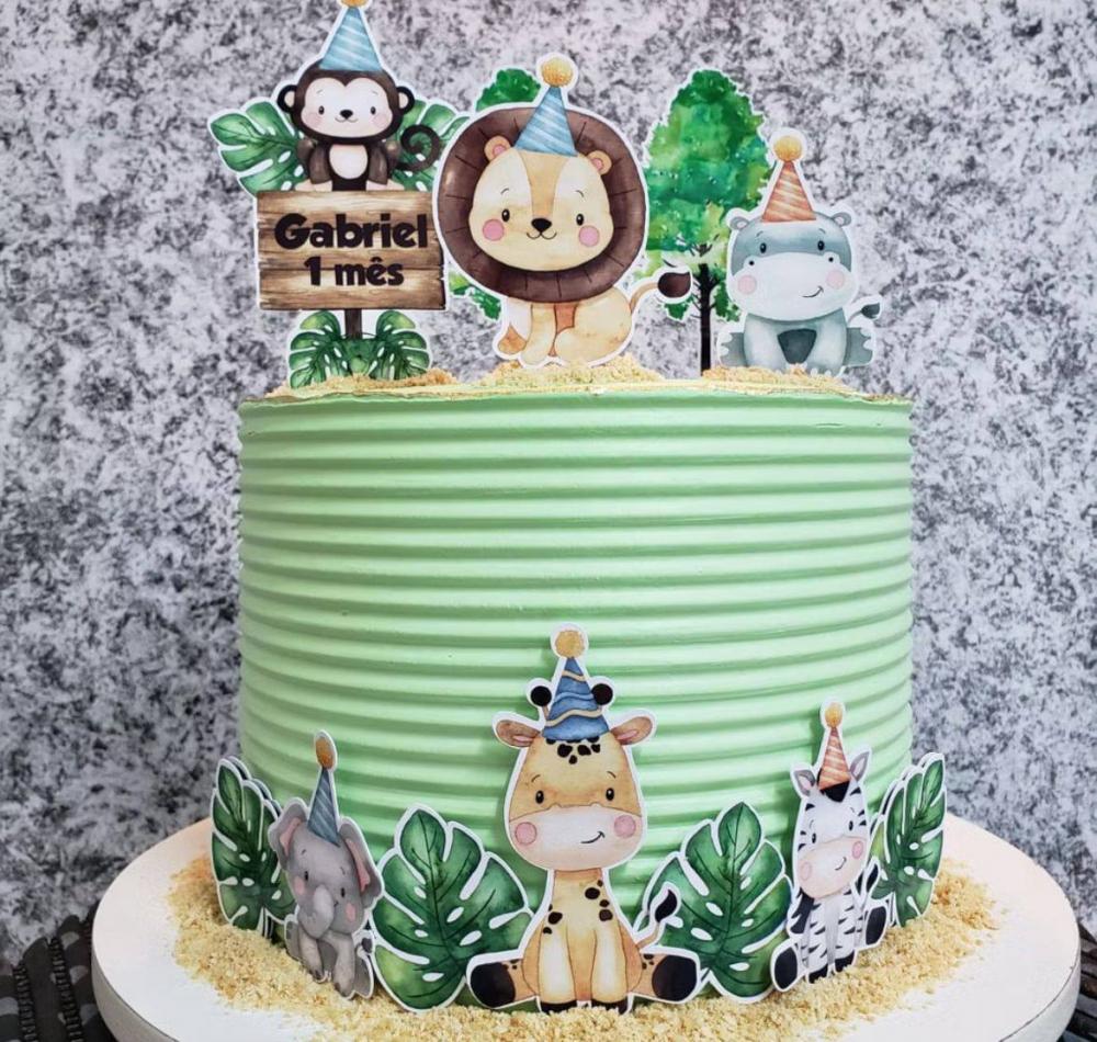 Topo de Bolo Safari Gabriel - Studio