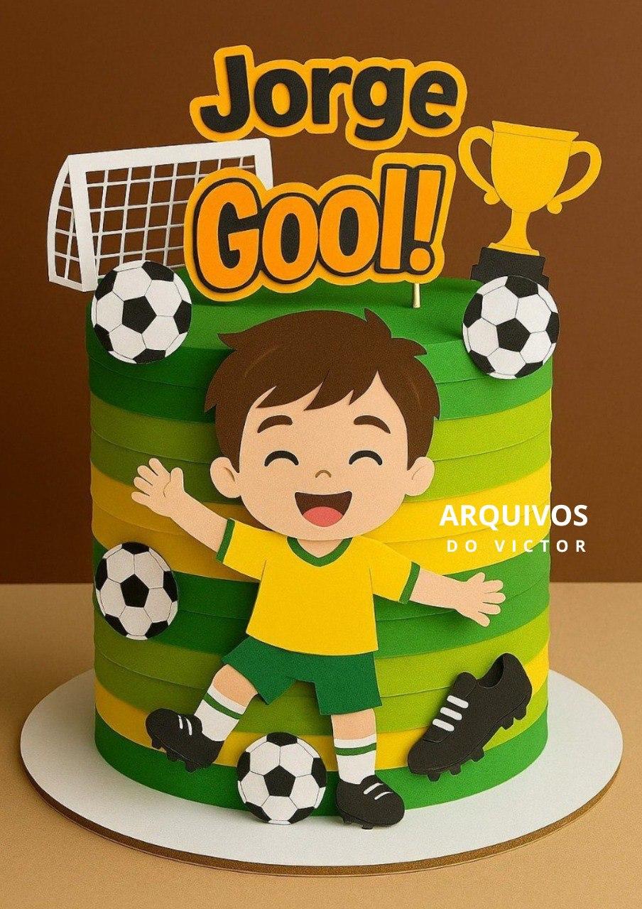 Topo de Bolo Futebol Jorge - Studio