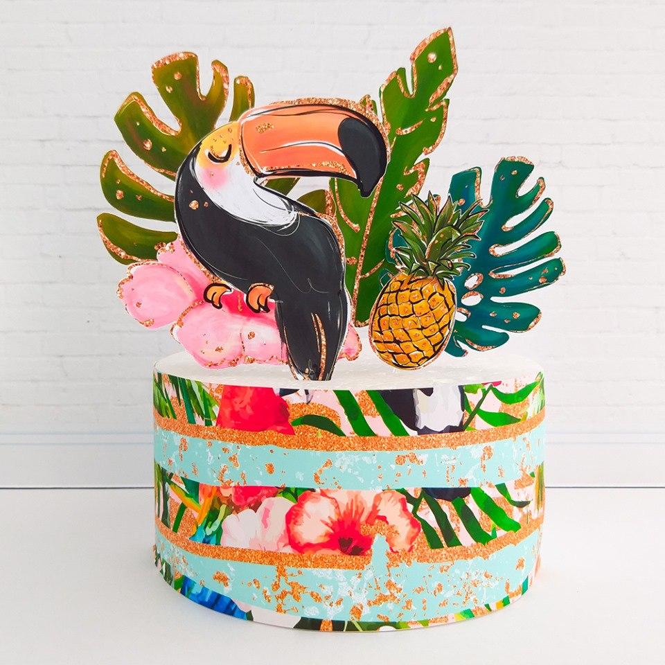 Topo de Bolo Tropical Tucano - Studio