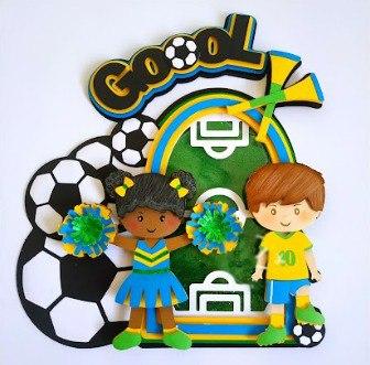 Topo de Bolo Copa Menina e Menino Goool - Studio