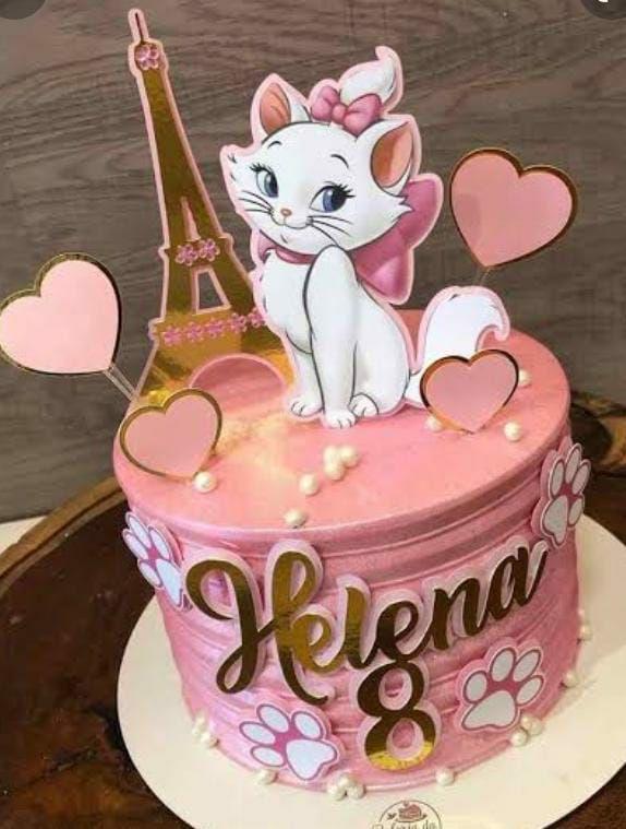 Topo de Bolo Gatinha Marie Helena - Studio