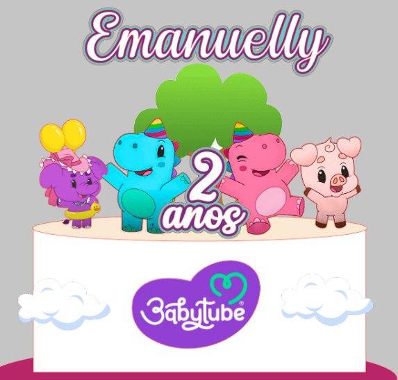Topo de Bolo Babytube Emanuelly - Studio
