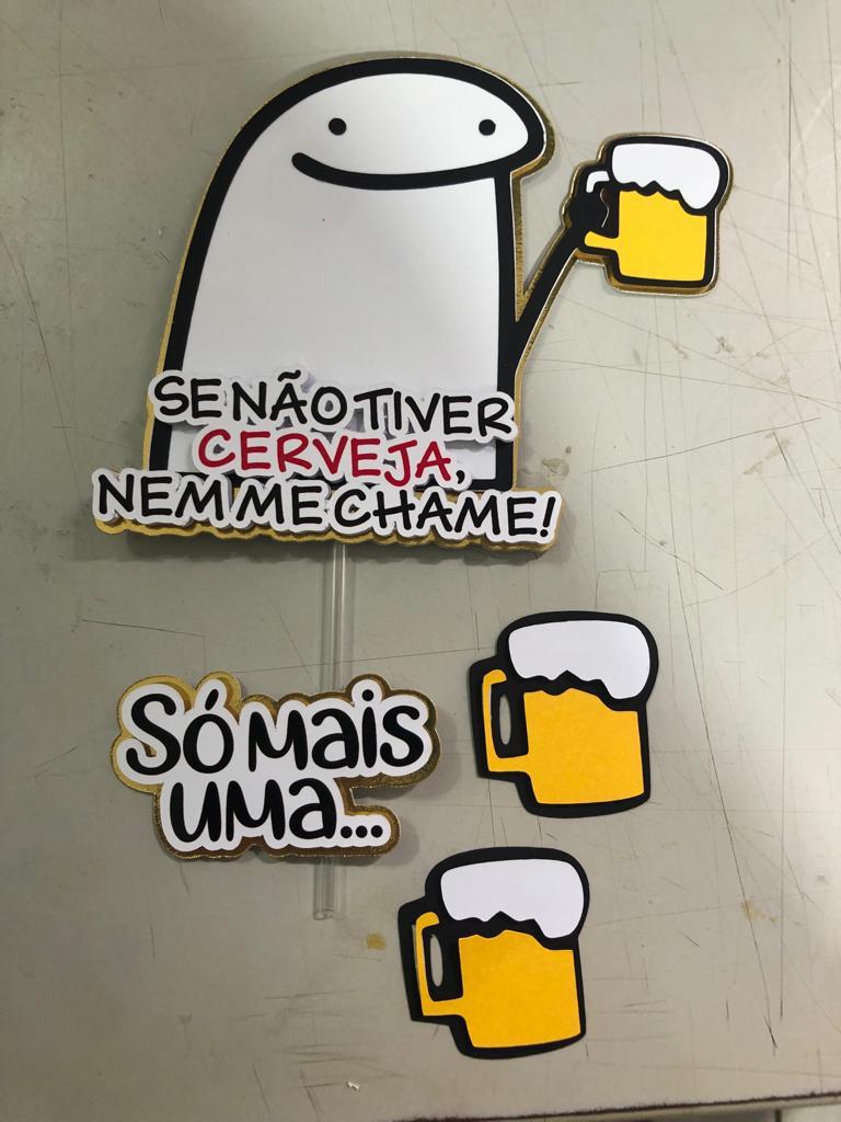 Topo de Bolo Flork Cerveja só mais uma - Studio