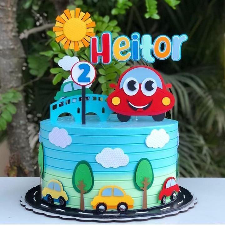 Topo de Bolo Carrinhos Heitor - Studio