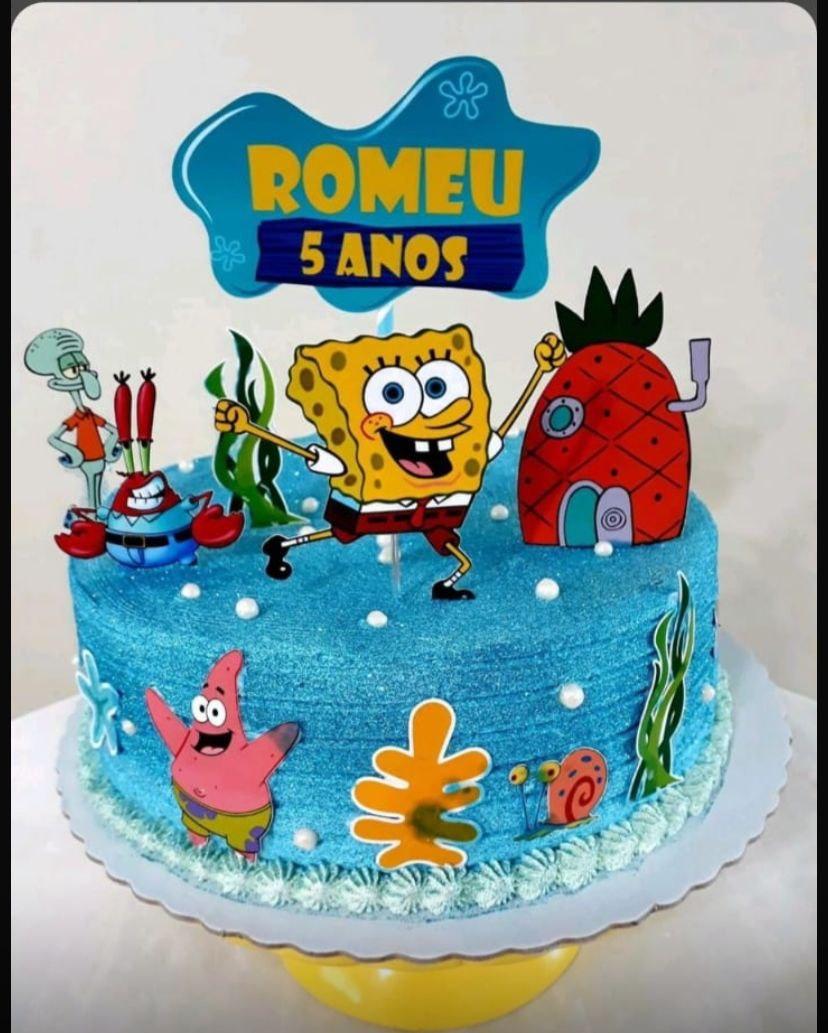 Topo de Bolo Bob Esponja Romeu - Studio