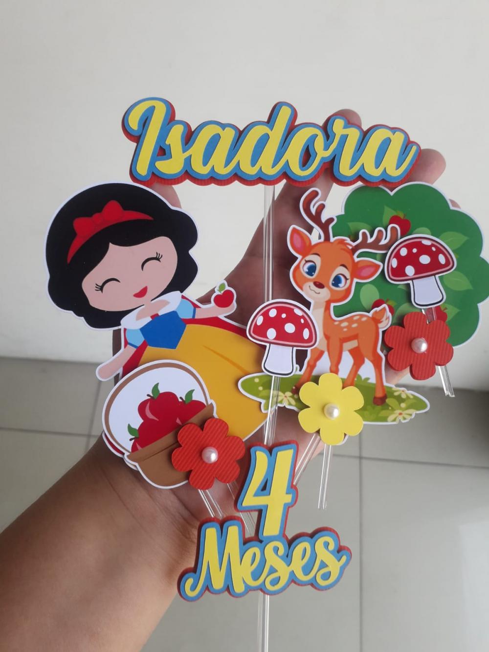 Topo de Bolo Branca de Neve Isadora - Studio