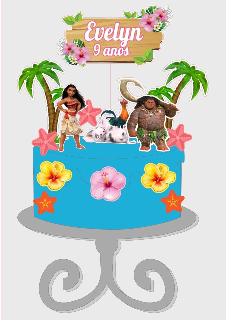 Topo de Bolo Moana Evelyn - Studio