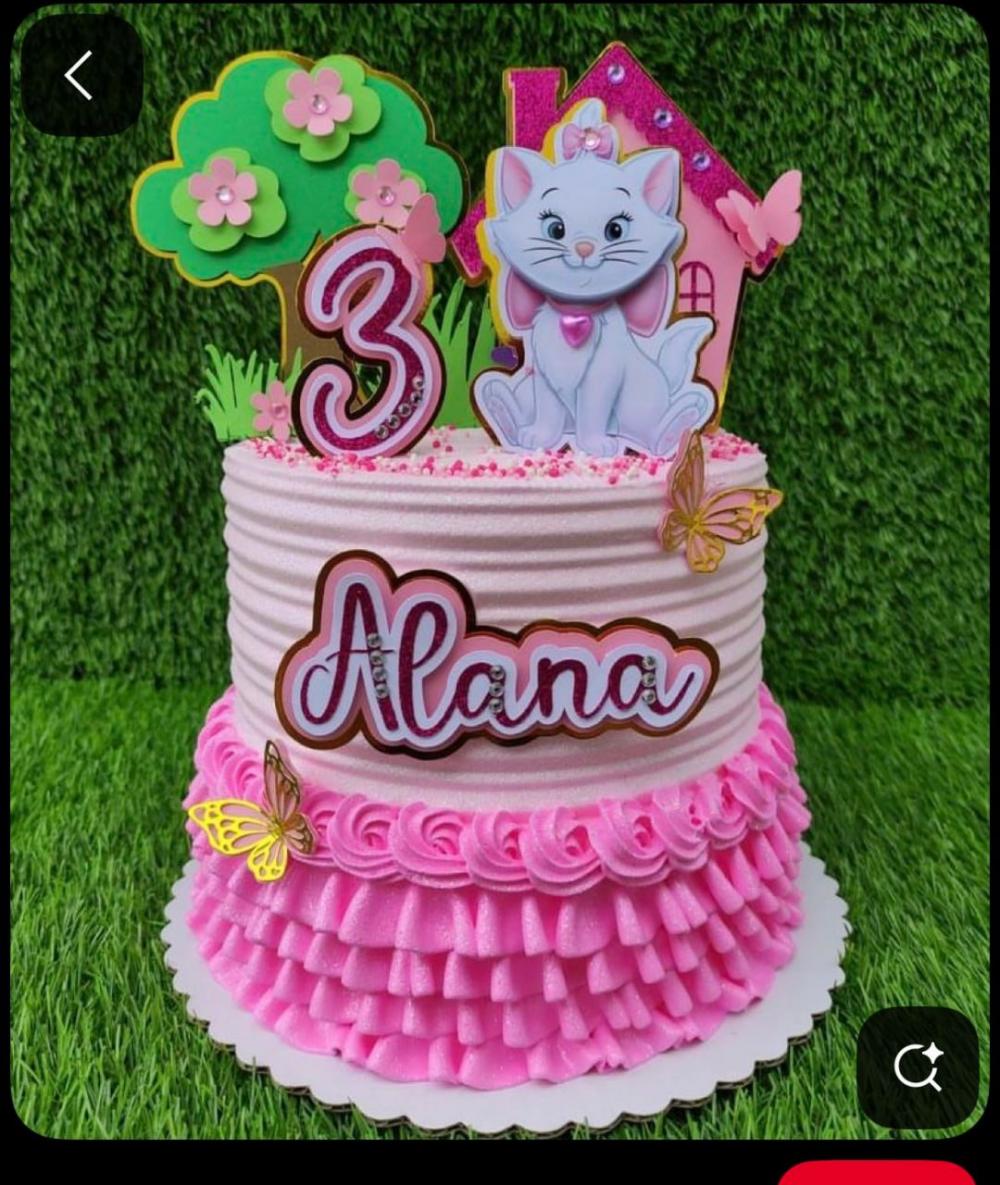 TOPO DE BOLO GATINHA MARIÊ ALANA - STUDIO