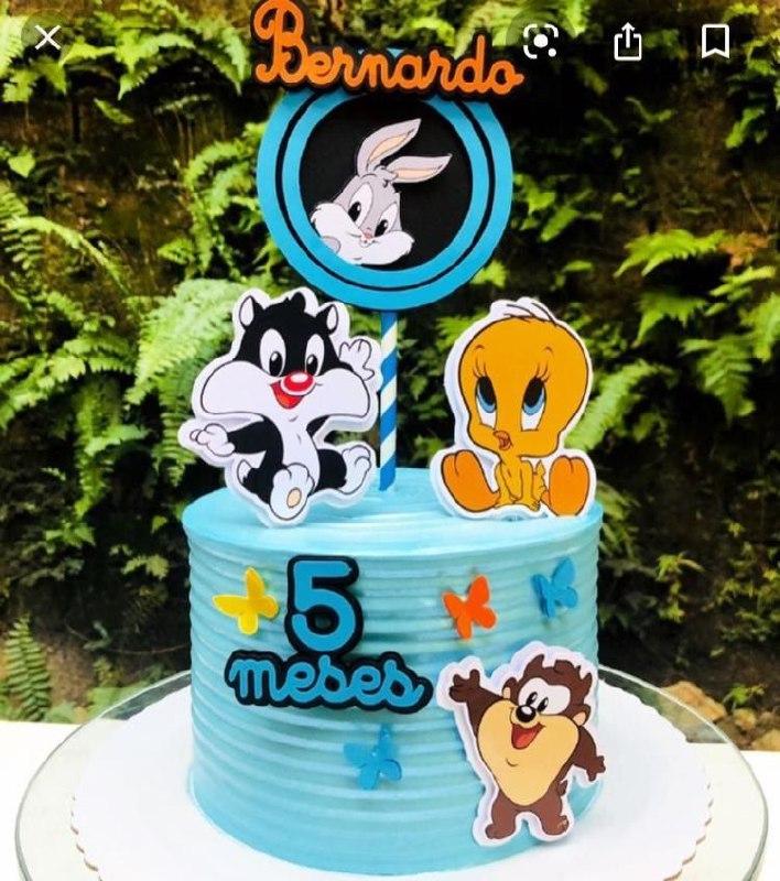TOPO DE BOLO LOONEY TUNES BERNARDO - STUDIO