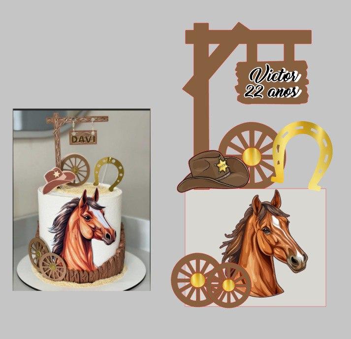 TOPO DE BOLO CAVALO VICTOR- STUDIO