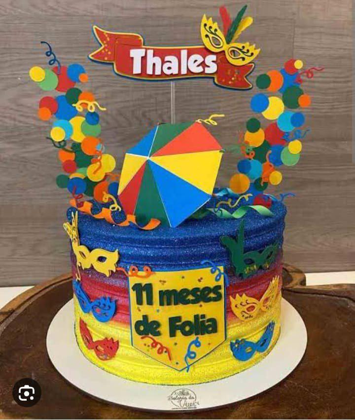 TOPO DE BOLO CARNAVAL THALES - STUDIO
