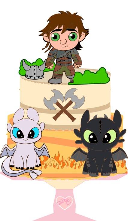 TOPO DE BOLO COMO TREINAR SEU DRAGÃO - STUDIO