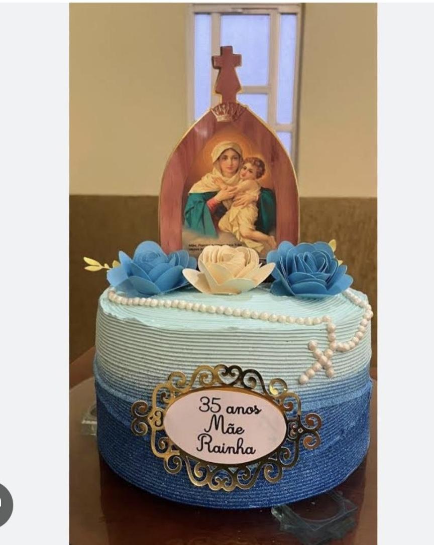 Topo de Bolo Mãe Rainha 35 anos - Studio