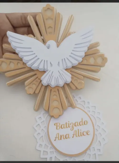 Topo de Bolo Batizado Alice -Studio