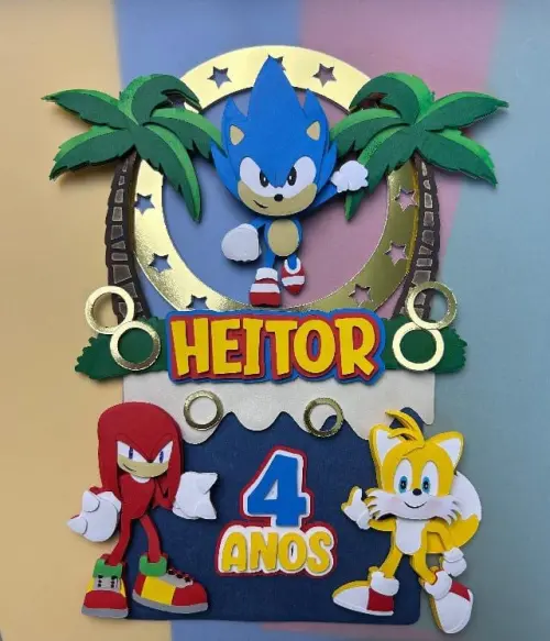 Topo de Bolo Sonic Heitor - Studio