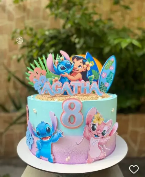 Topo de Bolo Stitch e Lilo Ágatha - studio