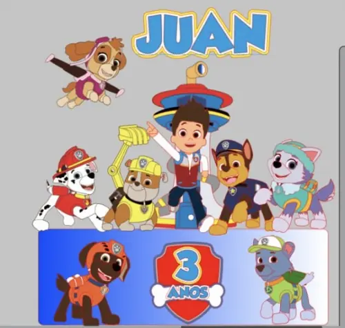 Topo de Bolo Patrulha Canina Juan- studio