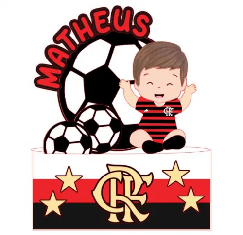 Topo de Bolo Flamengo Baby Matheus - studio