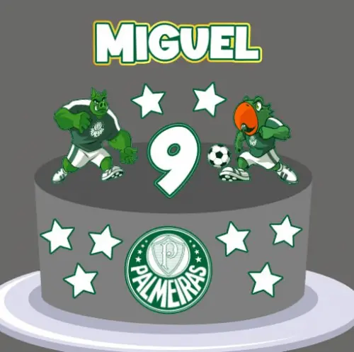 Topo de Bolo Palmeiras Miguel - studio