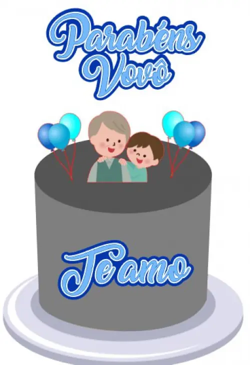 Topo de Bolo Parabéns vovô - studio