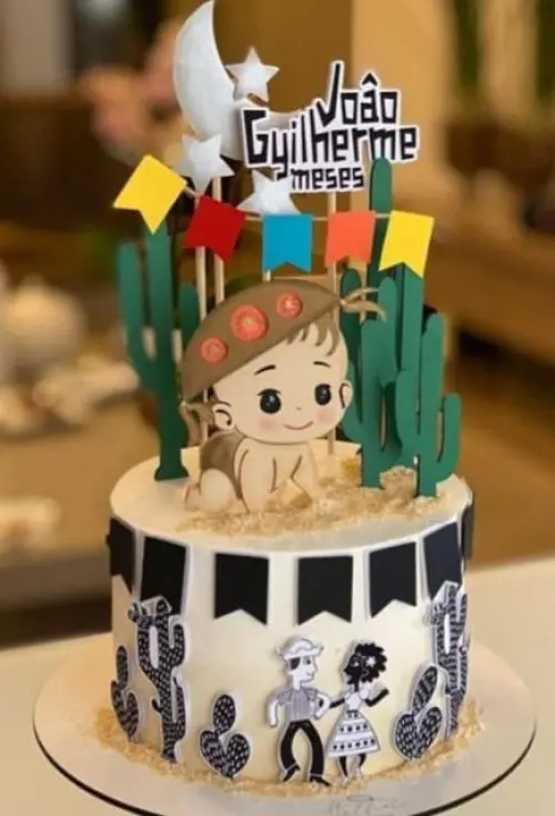 Topo de Bolo Bebê Cangaceira Joao Guilherme - studio