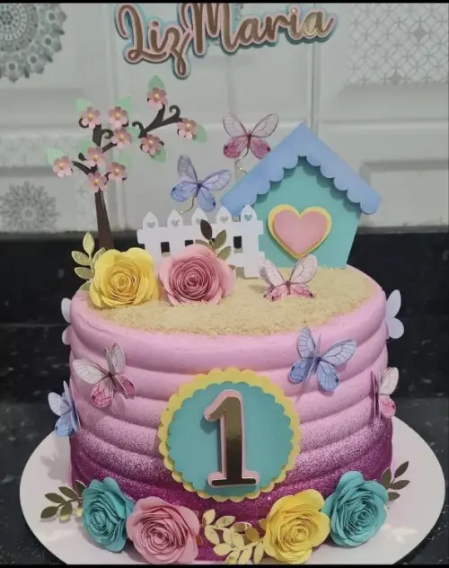 Topo de Bolo Jardim Liz Maria - studio