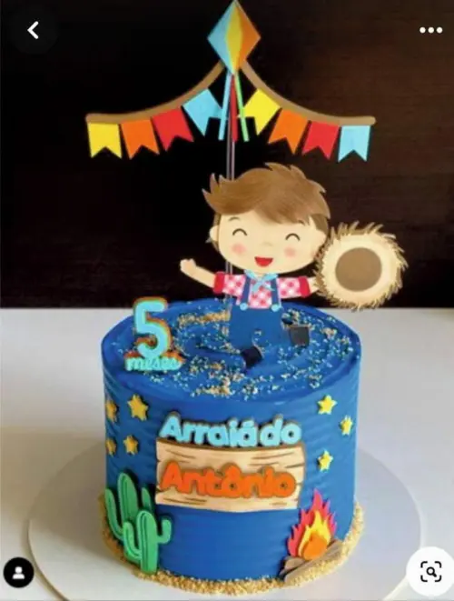 Topo de Bolo Menino Junino Antônio- studio