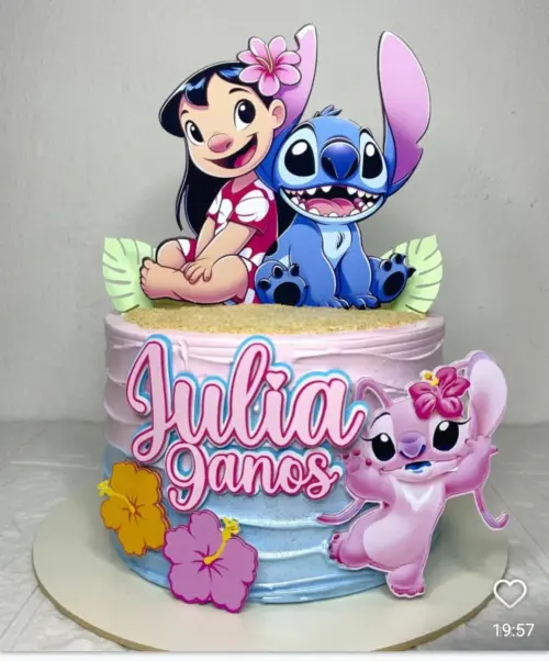 Topo de Bolo Stitch Júlia - Studio