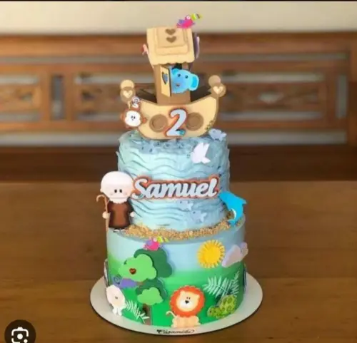 Topo de Bolo Arca de Noé Samuel - Studio