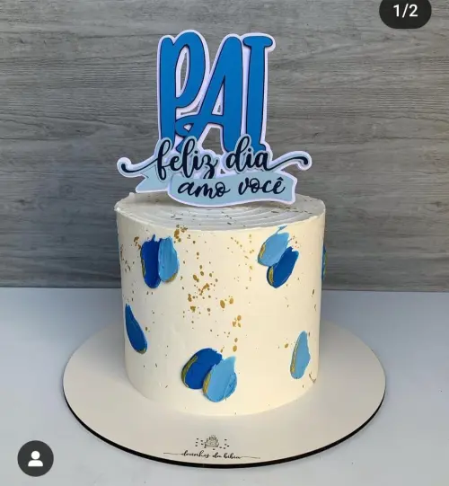 Topo de Bolo Pai Feliz Dia Amo Você - Studio