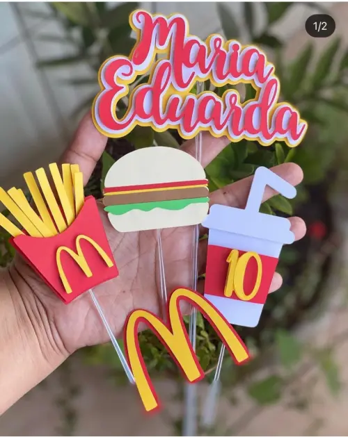 Topo de Bolo Mc Donald Maria Eduarda- Studio