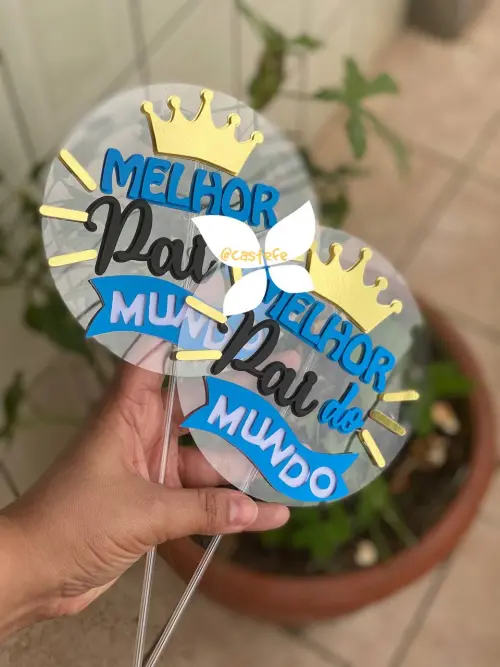 Topo de Bolo Melhor Pai do Mundo - Studio