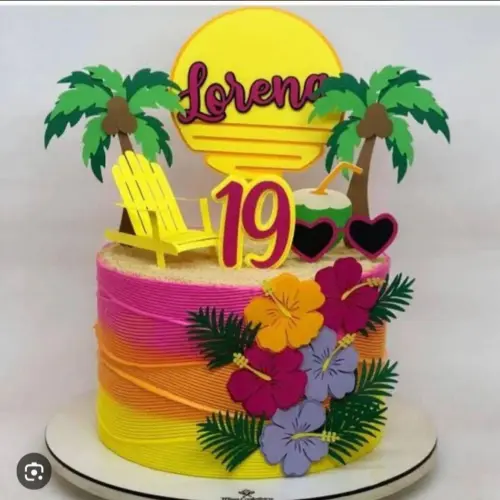 Topo de Bolo Tropical Lorena - Studio