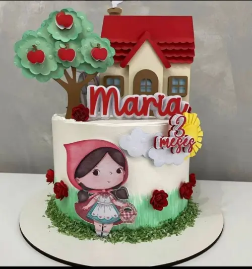 Topo de Bolo Chapeuzinho Vermelho Maria - Studio