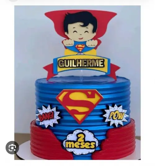 Topo de Bolo Super Homem Baby Guilherme - Studio
