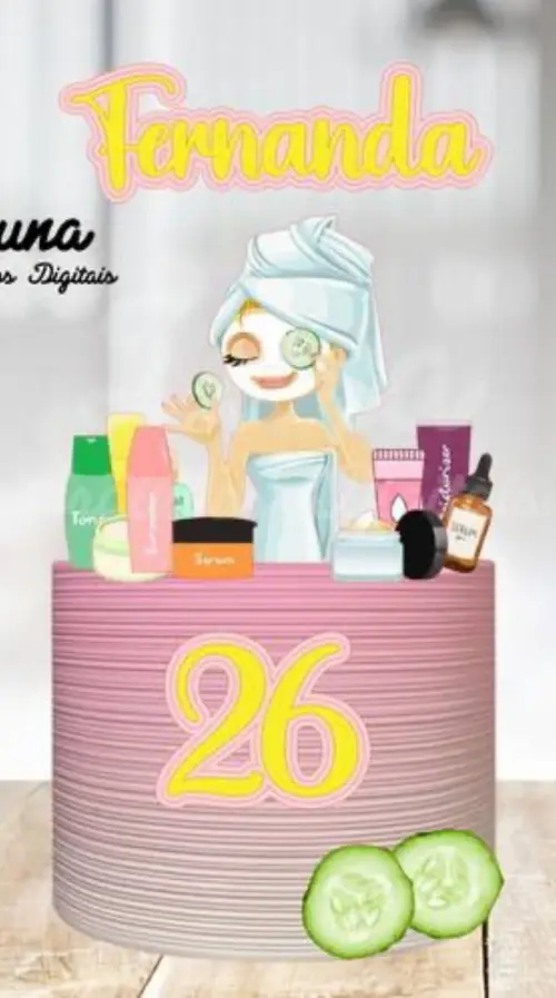 Topo de Bolo Skincare Fernanda - Studio