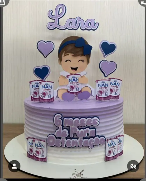 Topo de Bolo Leite Nan Lara - Studio