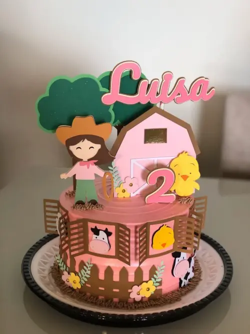 Topo de Bolo Fazendinha Luísa - Studio